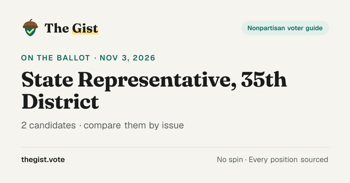 State Representative, 35th District · Connecticut 2026 General Election ...
