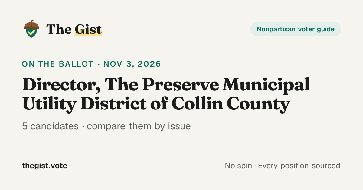 Director, The Preserve Municipal Utility District of Collin County ...